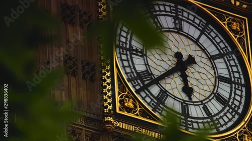 The popular London landmark, the clock tower known as Big Ben on the North Tower of the Houses of Parliament in London,UK