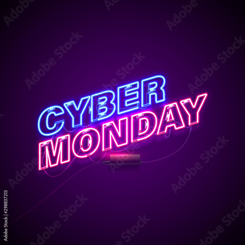 neon cyber monday sign