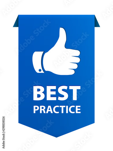 Best practice ribbon banner icon isolated on white background. Vector illustration