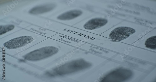Fingerprints card close up in motion, CSI.