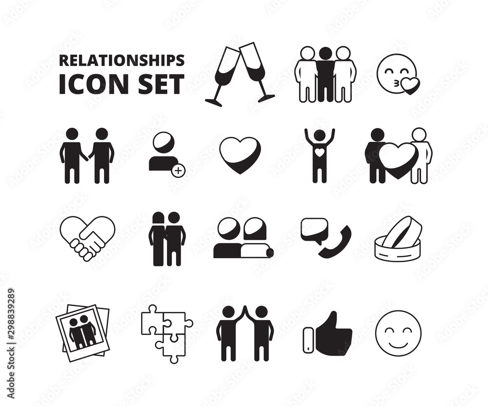 Friendship symbols. Family love couples male female relationship