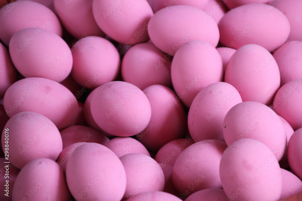 Duck millennial pink eggs in a market Duck millennial pink eggs in a market