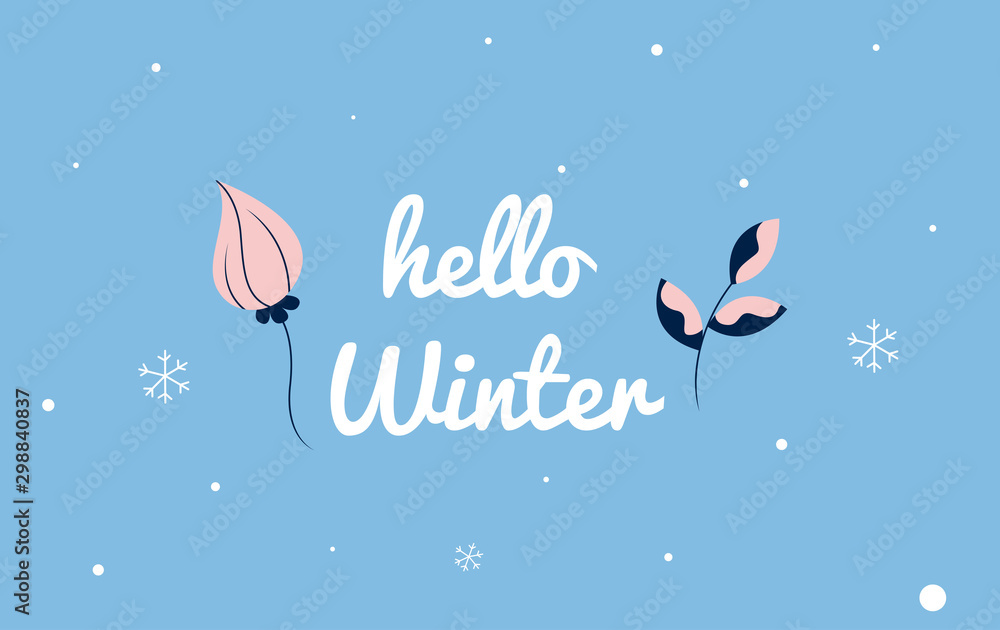 Hello winter background illustration vector