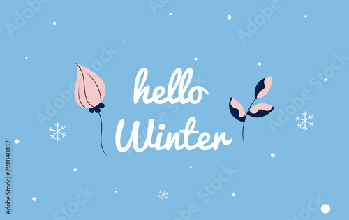 Hello winter background illustration vector