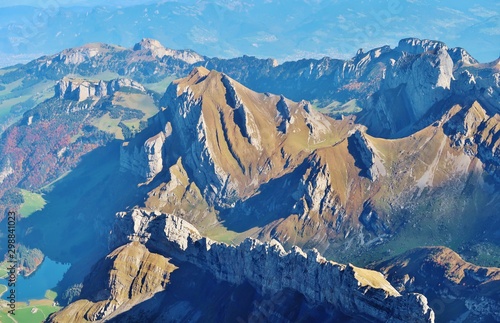Berggipfel, Blick vom Säntis, Alpstein, Schweiz
