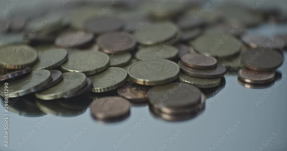 EUR coins close up, trifle money. EUR coins close up, trifle money.