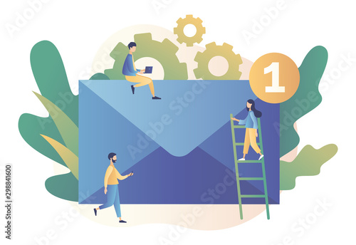 Email service, Email marketing. Modern flat cartoon style. Vector illustration