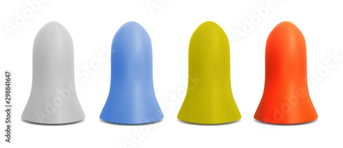 Vector realistic foam ear plugs