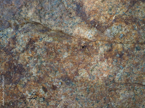 Close-up shot of the rocky cracks in the rock