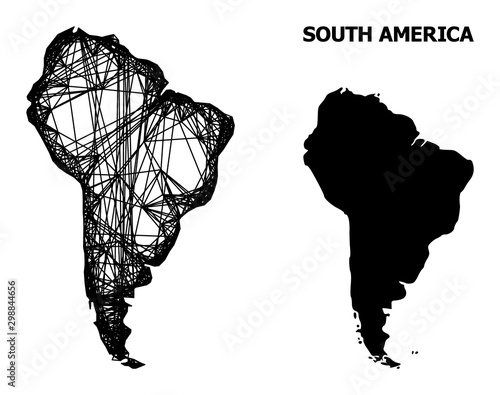 Fototapeta Naklejka Na Ścianę i Meble -  Wire Frame Map of South America