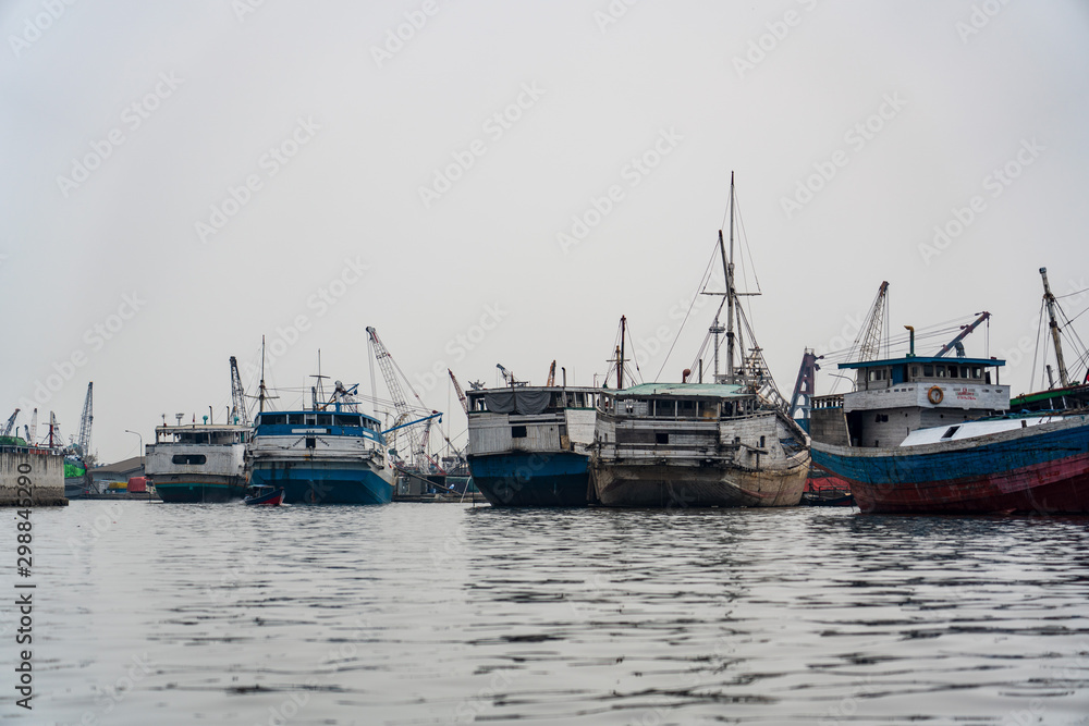 Fototapeta premium Sunda Kelapa port cityscape, Jakarta, Indonesia