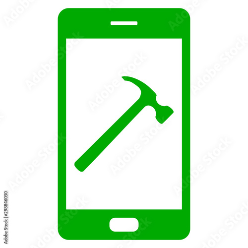 Hammer und Smartphone
