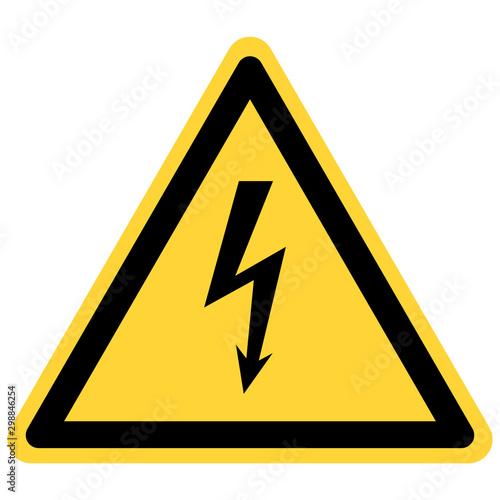 Blitz und Warnschild