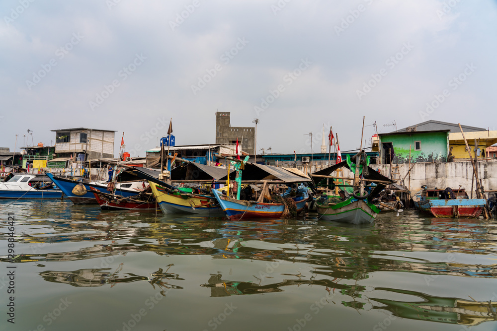  Sunda Kelapa port cityscape, Jakarta, Indonesia