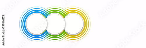 3 components chart make up something. Modern business circle infographics three options banner. Vector layout piece chart workflow. 3 piece diagram number component. Three step up options web design