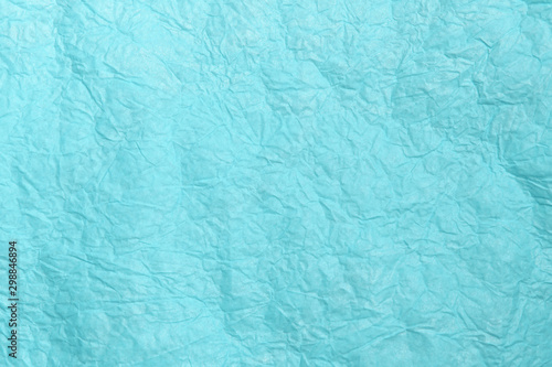 Trendy Purist blue colored textured background. Crumpled paper texture.