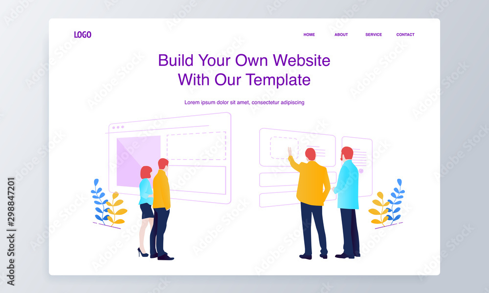 Web development concept with people building website, filling it with content, making necessary settings for web page interface. Web development concept with people building website, filling it with content, making necessary settings for web page interface.