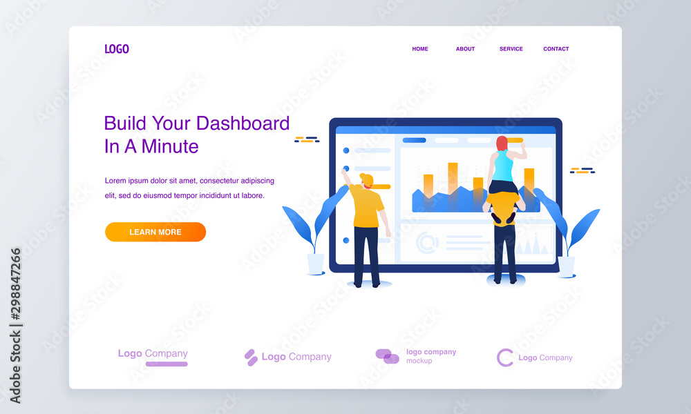 Web development concept set with people building website, painting and filling it with content, making necessary settings for web page interface. dashboard