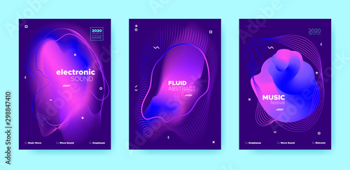 Trance Music Poster. Wave Gradient Blend. Night 