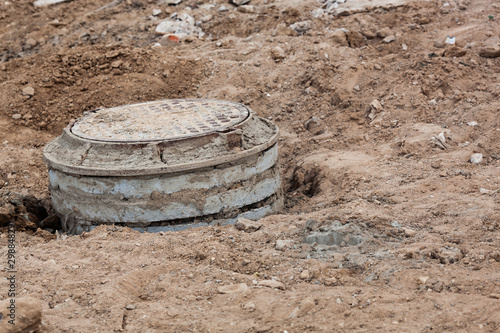 a hatch protruding from the ground