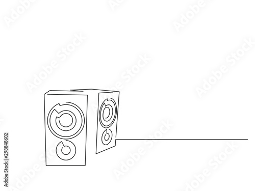 Speakers isolated line drawing, vector illustration design. Music collection.
