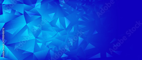 Geometric Triangle Illustration. Blue Futuristic 