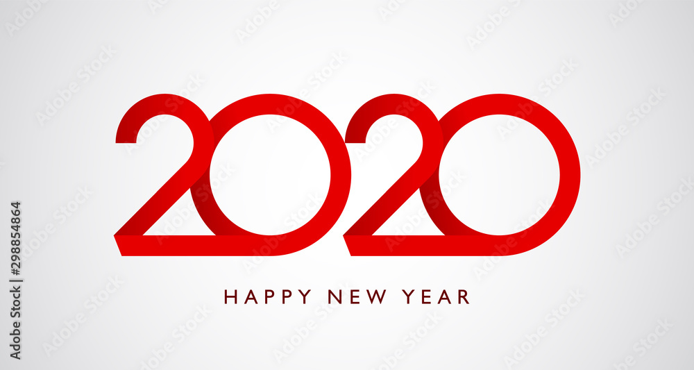 Happy New Year 2020 greeting card text simple illustration Happy New Year 2020 greeting card text simple illustration