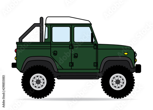 Britischer Pickup 4x4 grün Silhouette