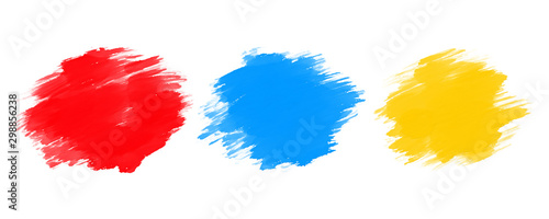 Red blue yellow watercolor brush background