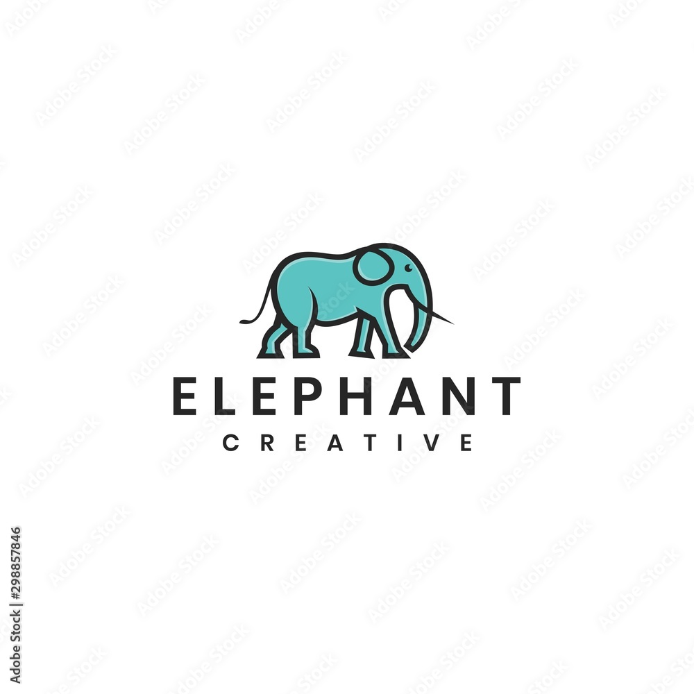 minimalist elephant vector logo template