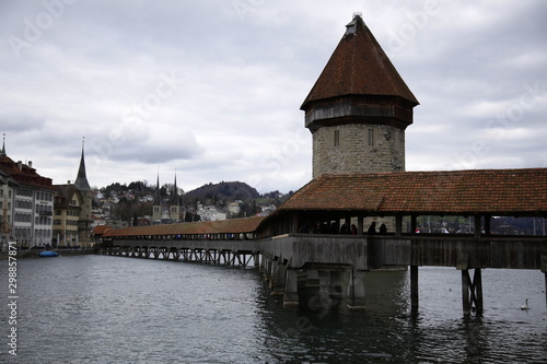 Lucerne wooden bridge. Switzerland