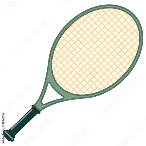 Tennis racket isolated on white background. Vector icon. © Roi_and_Roi