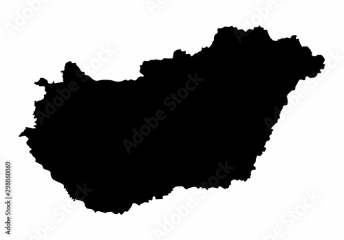 Hungary silhouette map photo