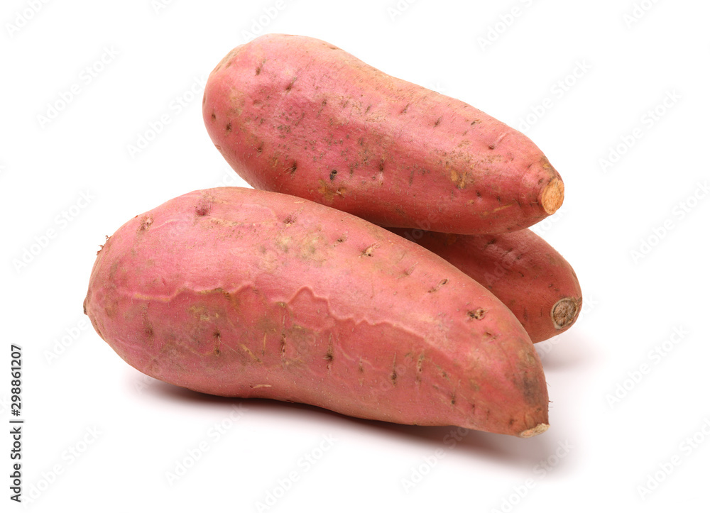 sweet potatoes on the white background sweet potatoes on the white background