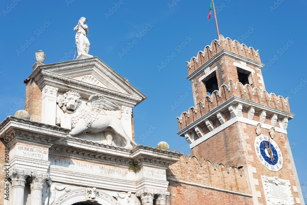 Venetian lion statue, symbol of Venice, Italy