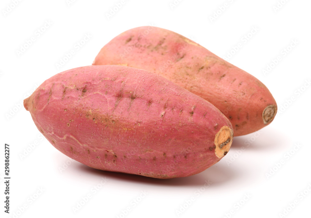 sweet potatoes on the white background sweet potatoes on the white background