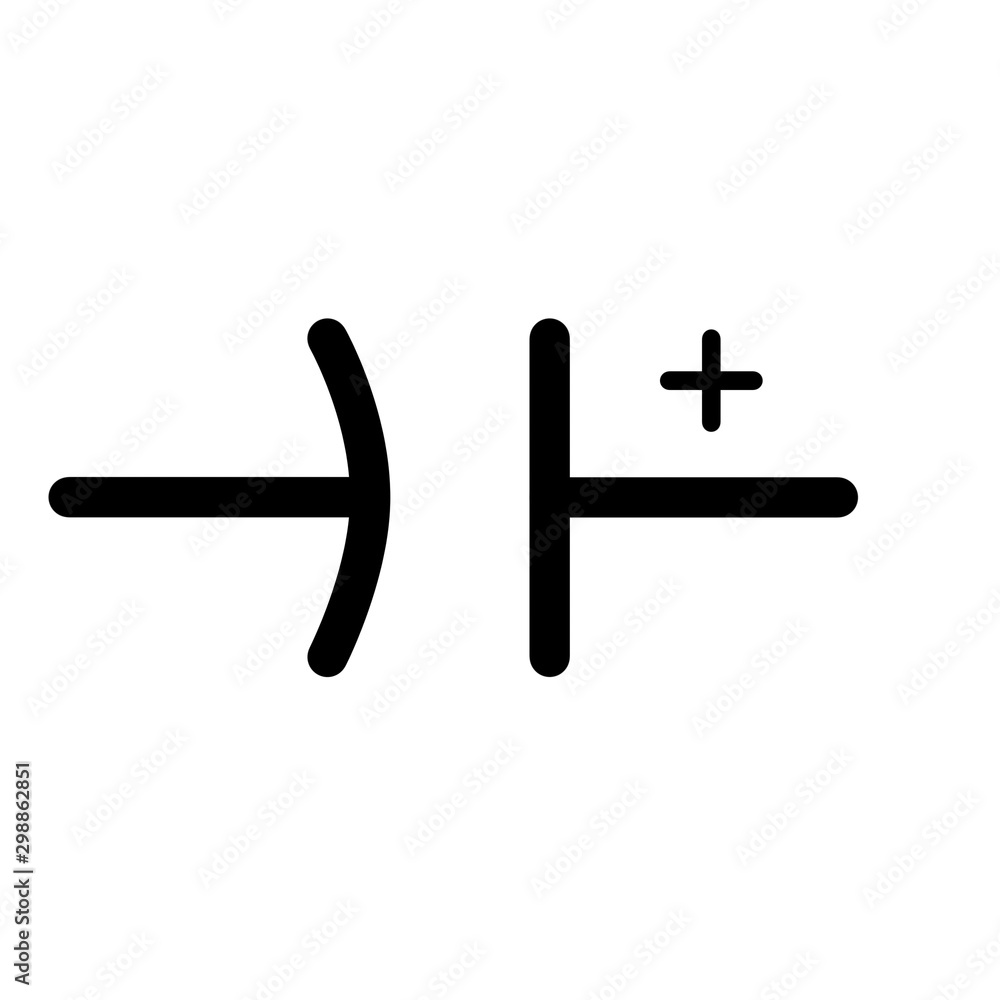 Fototapeta premium Polarized Capacitor US Symbol For Circuit Design