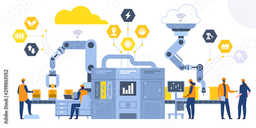 Industrial revolution flat vector illustration