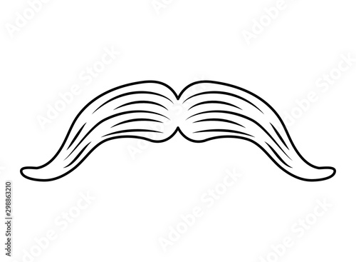 mexican macho mustache isolated icon