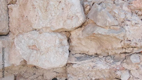 Aerial view of Ruins of abandoned European castle