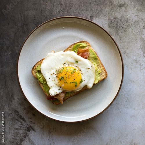 Avocado Toast with Bacon an...