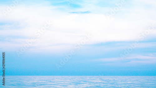 beautiful seascape sea horizon and blue sky, natural photo background - I