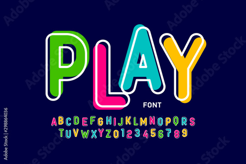 Kids style colorful font, p...
