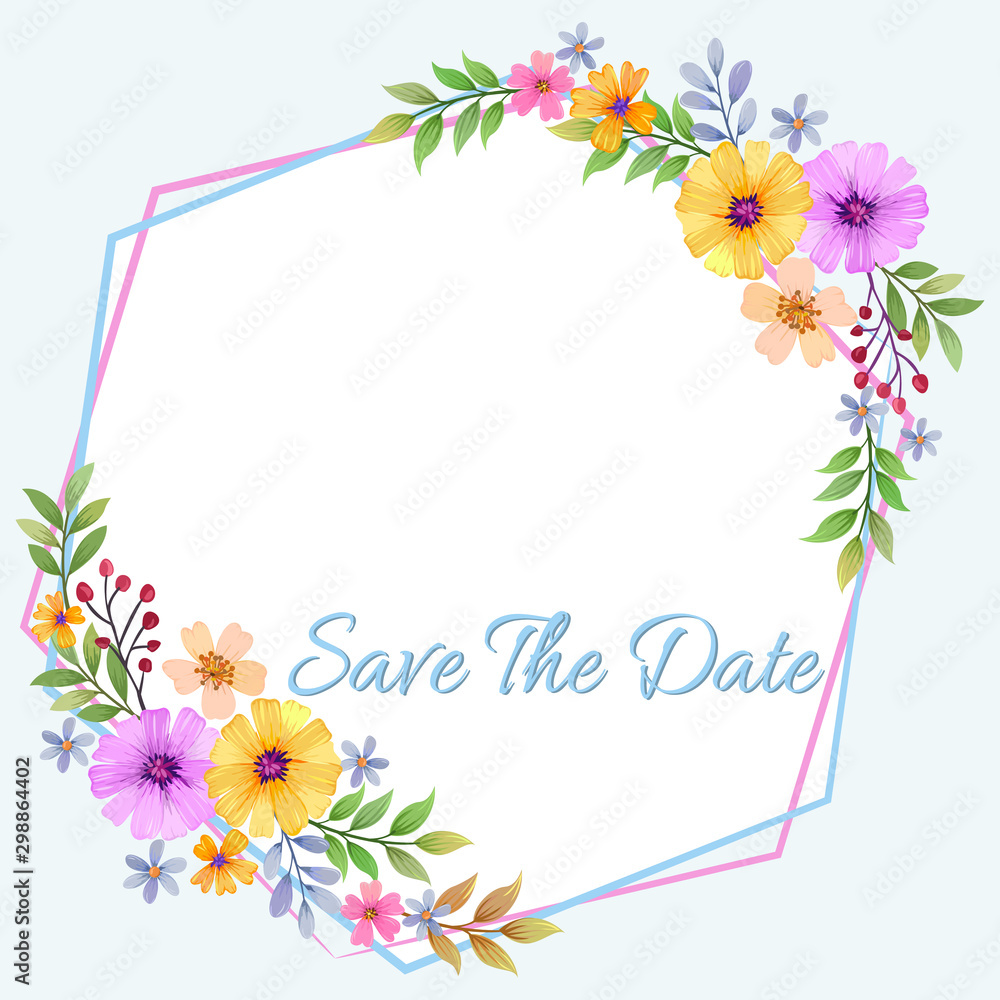 flower and frame invitation card vector design.