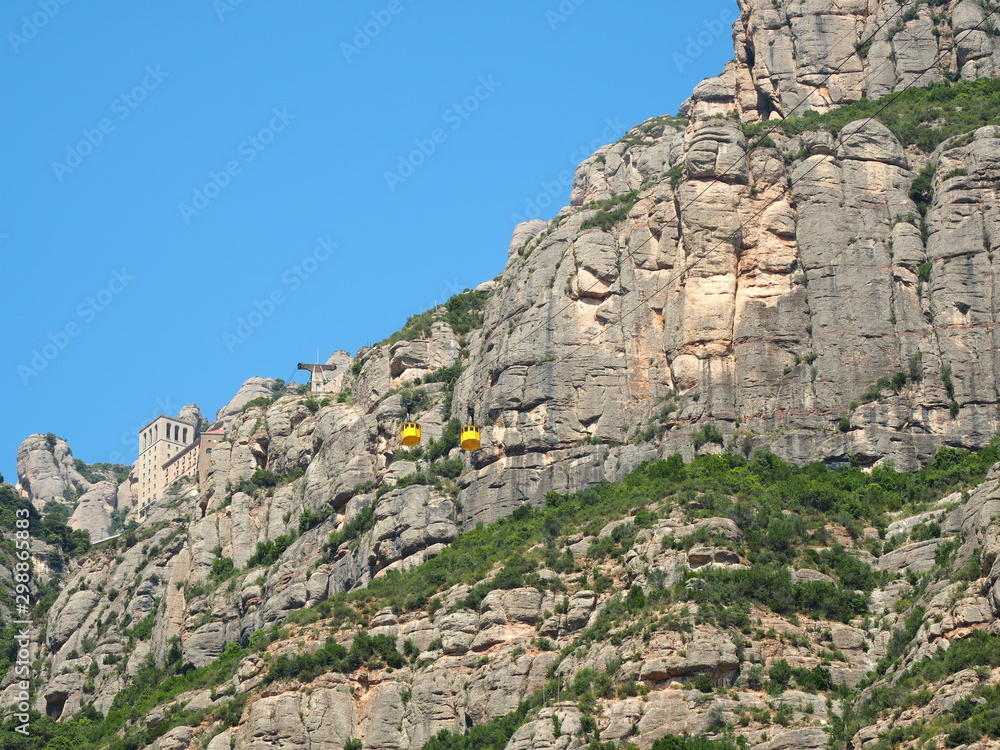 Cable car ride to Montserrat in Spain
