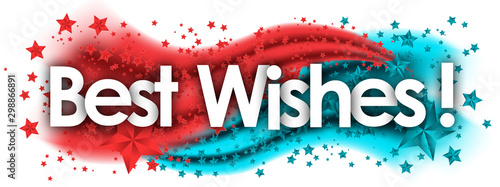 Fotografía best wishes in stars colored background