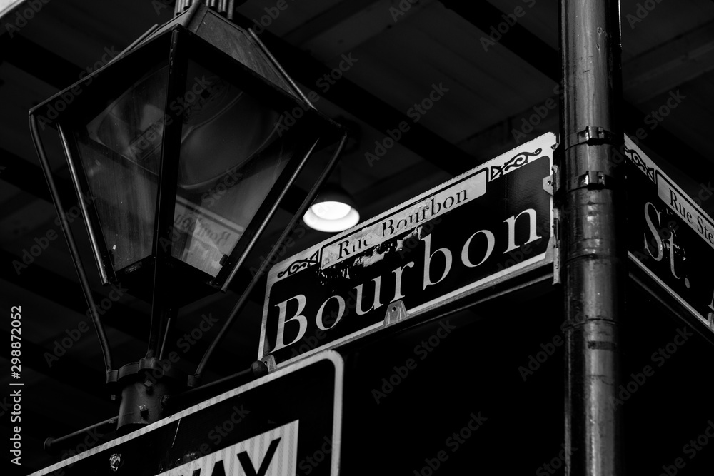 Fototapeta premium Bourbon street sign