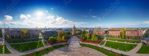 360° aerial panorama city of mannheim germany