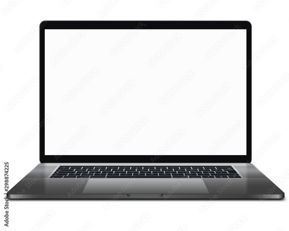 Laptop with blank screen  - obrazy, fototapety, plakaty 