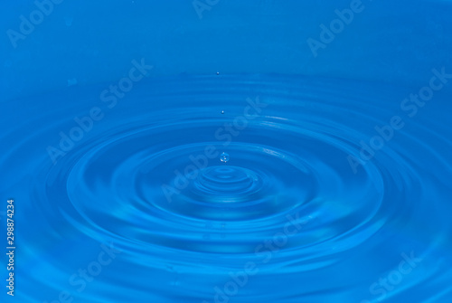 Circular water waves created by a falling drop, from above